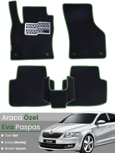 SKODA OCTAVİA A5 (2004-2012) Uyumlu EVA Paspas Tam Set–Oto Paspas,Araca Özel,Kolay Montaj ürün görseli 1