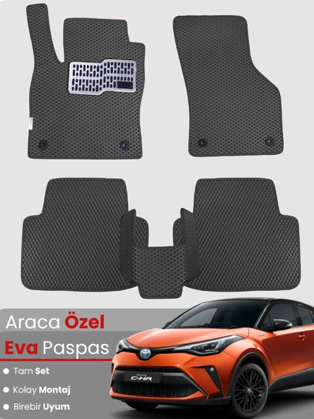 TOYOTA C-HR HYBRİD (2023-2025) Uyumlu EVA Paspas Tam Set–Oto Paspas,Araca Özel,Kolay Montaj ürün görseli 1