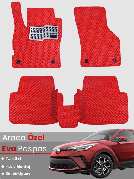 TOYOTA C-HR HYBRİD (2016-2019) Uyumlu EVA Paspas Tam Set–Oto Paspas,Araca Özel,Kolay Montaj ürün görseli 1