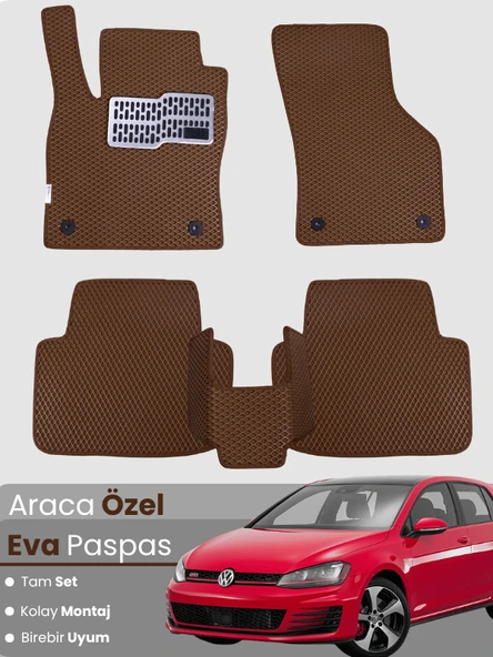 VOLKSWAGEN GOLF 7 (2013-2018) Uyumlu EVA Paspas Tam Set–Oto Paspas,Araca Özel,Su Geçirmez ürün görseli 1
