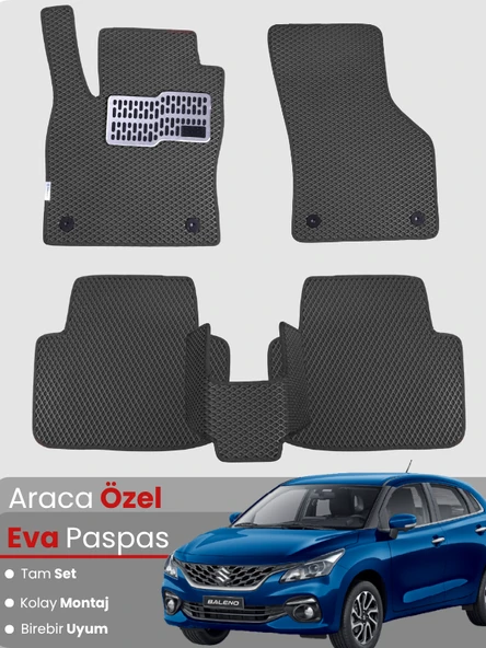 SUZUKİ BALENO (2015-2022) Uyumlu EVA Paspas Tam Set–Oto Paspas,Araca Özel,Kolay Montaj ürün görseli 1