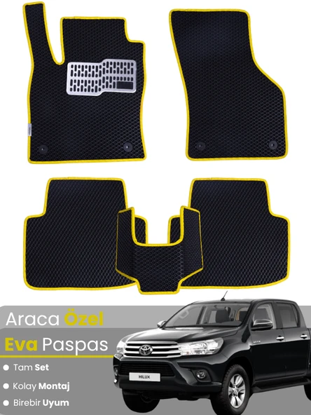 TOYOTA HİLUX (2015-2025) Uyumlu EVA Paspas Tam Set–Oto Paspas,Araca Özel,Su Geçirmez ürün görseli 1