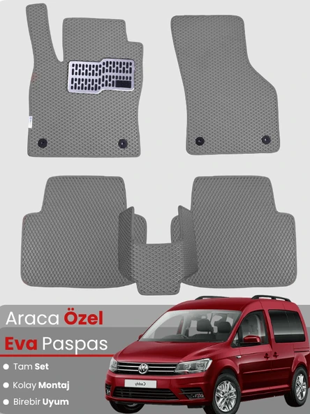 VOLKSWAGEN CADDY (2011-2020) Uyumlu EVA Paspas Tam Set–Oto Paspas,Araca Özel,Su Geçirmez ürün görseli 1