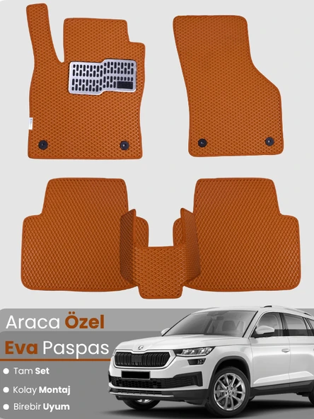 SKODA KODİAQ (2017-2023) Uyumlu EVA Paspas Tam Set–Oto Paspas,Araca Özel,Kolay Montaj ürün görseli 1
