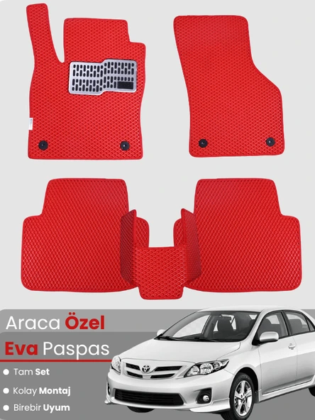 TOYOTA COROLLA E140 (2007-2012) Uyumlu EVA Paspas Tam Set–Oto Paspas,Araca Özel,Su Geçirmez ürün görseli 1