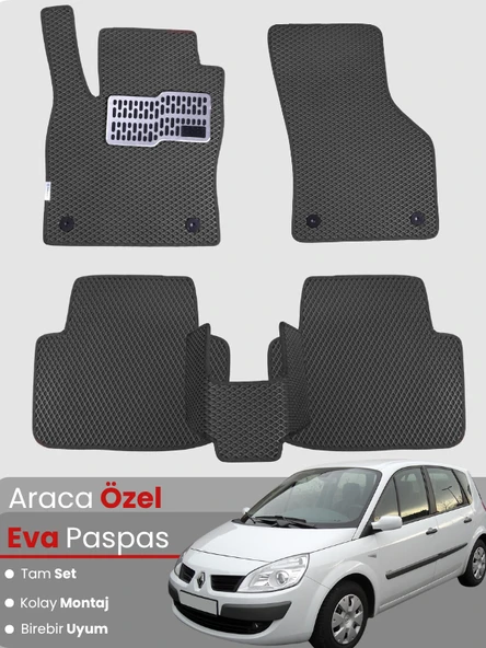 RENAULT SCENİC 2 (2002-2009) Uyumlu EVA Paspas Tam Set–Oto Paspas,Araca Özel,Kolay Montaj ürün görseli 1