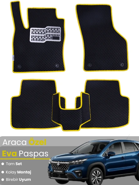 SUZUKİ S-CROSS (2016-2021) Uyumlu EVA Paspas Tam Set–Oto Paspas,Araca Özel,Kolay Montaj ürün görseli 1