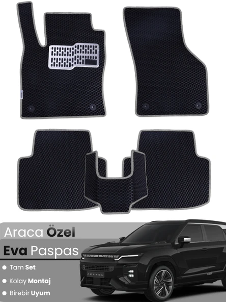 SSANGYONG ACTYON (2006-2018) Uyumlu EVA Paspas Tam Set–Oto Paspas,Araca Özel,Kolay Montaj ürün görseli 1