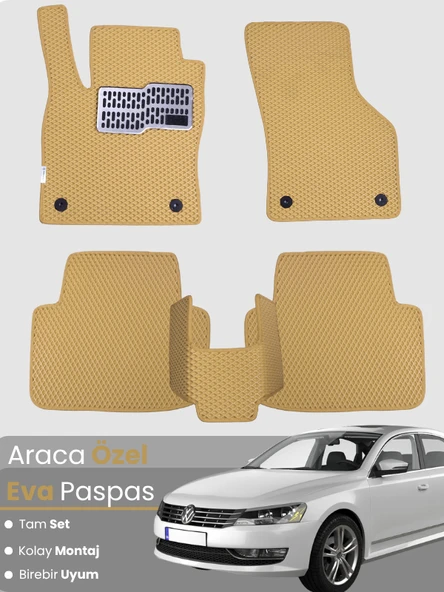 VOLKSWAGEN PASSAT B7 (2011-2014) Uyumlu EVA Paspas Tam Set–Oto Paspas,Araca Özel,Su Geçirmez ürün görseli 1