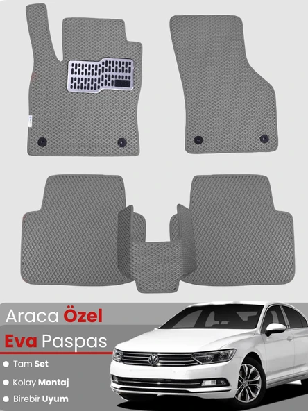 VOLKSWAGEN PASSAT B8 (2015-2019) Uyumlu EVA Paspas Tam Set–Oto Paspas,Araca Özel,Su Geçirmez ürün görseli 1