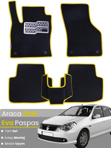 RENAULT SYMBOL 2 (2008-2012) Uyumlu EVA Paspas Tam Set–Oto Paspas,Araca Özel,Kolay Montaj ürün görseli 1