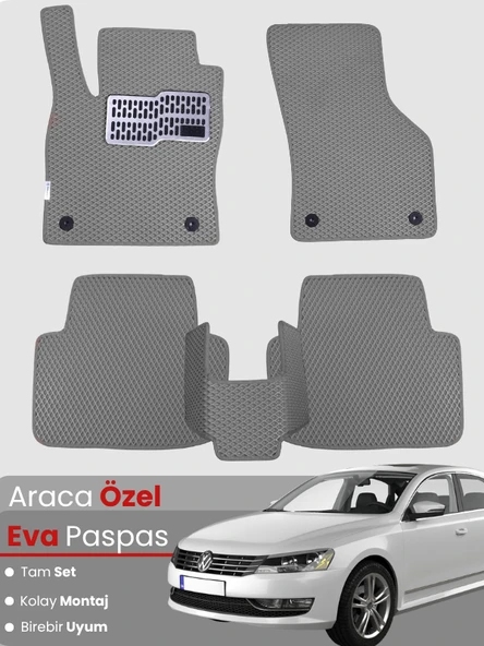 VOLKSWAGEN PASSAT B7 (2011-2014) Uyumlu EVA Paspas Tam Set–Oto Paspas,Araca Özel,Su Geçirmez ürün görseli 1
