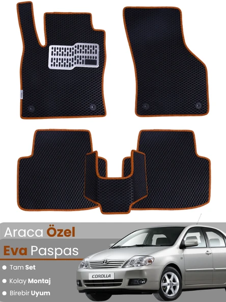 TOYOTA COROLLA E120 SEDAN (2000-2007) Uyumlu EVA Paspas Tam Set–Oto Paspas,Araca Özel ürün görseli 1