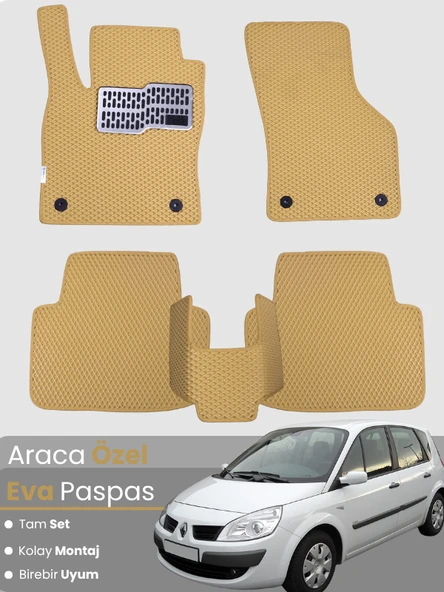 RENAULT SCENİC 2 (2002-2009) Uyumlu EVA Paspas Tam Set–Oto Paspas,Araca Özel,Kolay Montaj ürün görseli 1