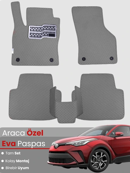TOYOTA C-HR HYBRİD (2016-2019) Uyumlu EVA Paspas Tam Set–Oto Paspas,Araca Özel,Kolay Montaj ürün görseli 1