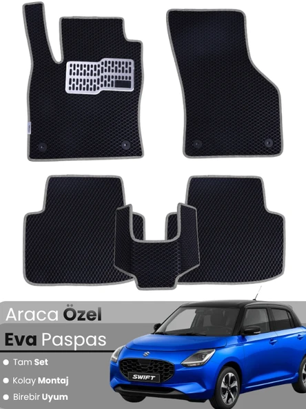 SUZUKİ SWİFT (2017-2024) Uyumlu EVA Paspas Tam Set–Oto Paspas,Araca Özel,Kolay Montaj ürün görseli 1