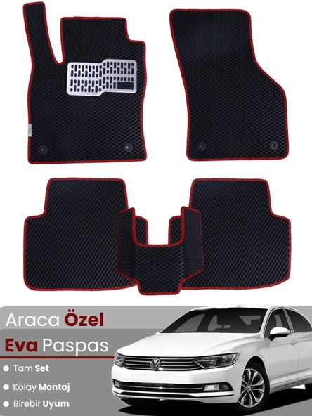 VOLKSWAGEN PASSAT B8 (2015-2019) Uyumlu EVA Paspas Tam Set–Oto Paspas,Araca Özel,Su Geçirmez ürün görseli 1