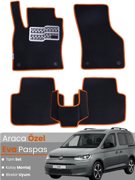 VOLKSWAGEN CADDY (2021-2024) Uyumlu EVA Paspas Tam Set–Oto Paspas,Araca Özel,Su Geçirmez ürün görseli 1