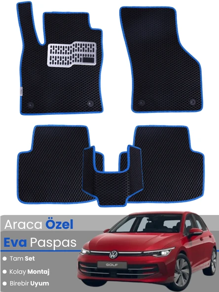 VOLKSWAGEN GOLF 8,5 (2024-2025) Uyumlu EVA Paspas Tam Set–Oto Paspas,Araca Özel,Su Geçirmez ürün görseli 1