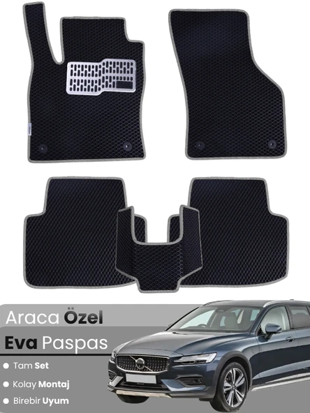 VOLVO V60 (2018-2025) Uyumlu EVA Paspas Tam Set–Oto Paspas,Araca Özel,Tam Koruma,Kolay Temizlik ürün görseli 1
