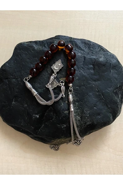 SANAT TACİRİ TOZ KEHRİBAR ZAZA TESBİH KARARMAYAN PÜSKÜLLÜ KAPSÜL KESİM TESBİH ürün görseli 1