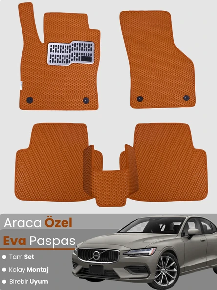 VOLVO S60 (2019-2025) Uyumlu EVA Paspas Tam Set–Oto Paspas,Araca Özel,Tam Koruma,Kolay Montaj ürün görseli 1
