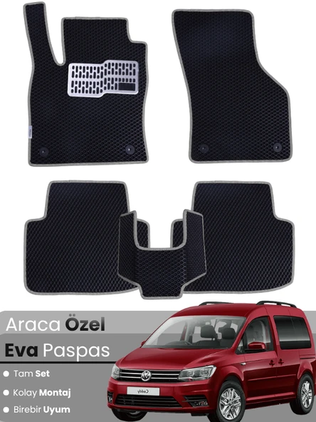 VOLKSWAGEN CADDY (2011-2020) Uyumlu EVA Paspas Tam Set–Oto Paspas,Araca Özel,Su Geçirmez ürün görseli 1
