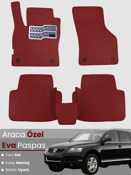 VOLKSWAGEN TOUAREG (2002-2010) Uyumlu EVA Paspas Tam Set–Oto Paspas,Araca Özel,Tam Koruma ürün görseli 1