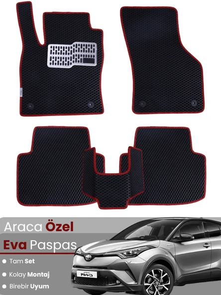 TOYOTA C-HR HYBRİD (2020-2023) Uyumlu EVA Paspas Tam Set–Oto Paspas,Araca Özel,Kolay Montaj ürün görseli 1
