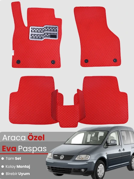 VOLKSWAGEN CADDY (2004-2011) Uyumlu EVA Paspas Tam Set–Oto Paspas,Araca Özel,Su Geçirmez ürün görseli 1