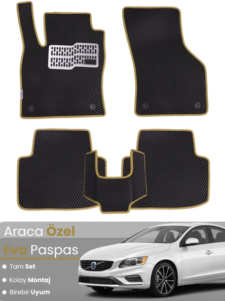 VOLVO S60- 2011-2018) Uyumlu EVA Paspas Tam Set–Oto Paspas,Araca Özel,Tam Koruma,Kolay Montaj ürün görseli 1