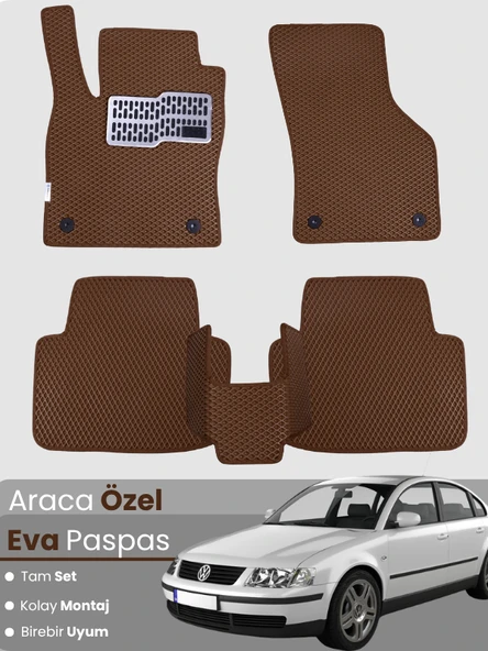 VOLKSWAGEN PASSAT B5 (1996-2005) Uyumlu EVA Paspas Tam Set–Oto Paspas,Araca Özel,Su Geçirmez ürün görseli 1