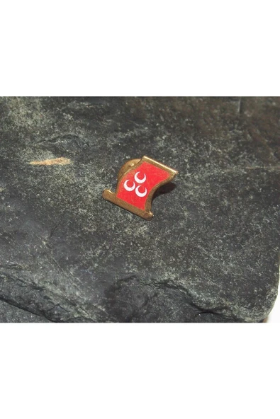 SANAT TACİRİ Antika - Dalgalı 3 Hilal Bayrak - Firma - Iş Yeri - Marka Yazılı Rozet Broş ürün görseli 1