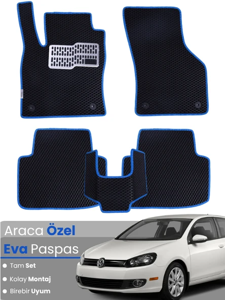 VOLKSWAGEN GOLF 6 (2009-2013) Uyumlu EVA Paspas Tam Set–Oto Paspas,Araca Özel,Su Geçirmez ürün görseli 1