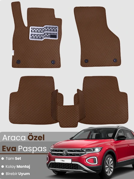VOLKSWAGEN T-ROC (2017-2025) Uyumlu EVA Paspas Tam Set–Oto Paspas,Araca Özel,Tam Koruma ürün görseli 1