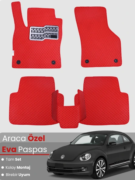 VOLKSWAGEN BEETLE (2012-2019) Uyumlu EVA Paspas Tam Set–Oto Paspas,Araca Özel,Su Geçirmez ürün görseli 1