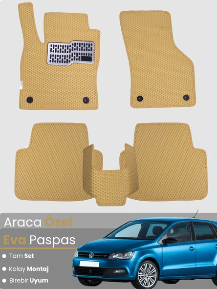 VOLKSWAGEN POLO 9N (2002-2009) Uyumlu EVA Paspas Tam Set–Oto Paspas,Araca Özel,Tam Koruma ürün görseli 1