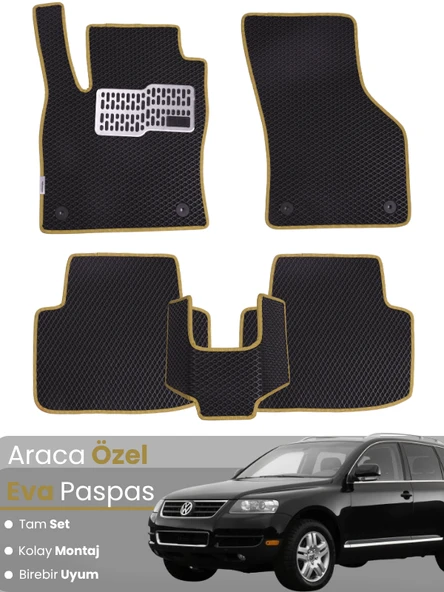 VOLKSWAGEN TOUAREG (2002-2010) Uyumlu EVA Paspas Tam Set–Oto Paspas,Araca Özel,Tam Koruma ürün görseli 1