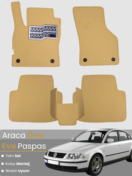 VOLKSWAGEN PASSAT B5 (1996-2005) Uyumlu EVA Paspas Tam Set–Oto Paspas,Araca Özel,Su Geçirmez ürün görseli 1