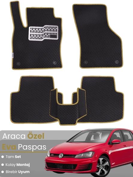 VOLKSWAGEN GOLF 7 (2013-2018) Uyumlu EVA Paspas Tam Set–Oto Paspas,Araca Özel,Su Geçirmez ürün görseli 1