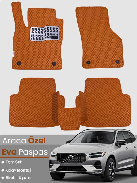VOLVO XC60 HYBRİD (2021-2025) Uyumlu EVA Paspas Tam Set–Oto Paspas,Araca Özel,Tam Koruma ürün görseli 1