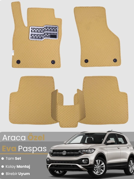 VOLKSWAGEN T-CROSS (2018-2025) Uyumlu EVA Paspas Tam Set–Oto Paspas,Araca Özel,Tam Koruma ürün görseli 1