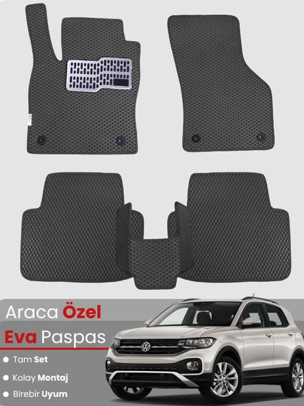 VOLKSWAGEN T-CROSS (2018-2025) Uyumlu EVA Paspas Tam Set–Oto Paspas,Araca Özel,Tam Koruma ürün görseli 1
