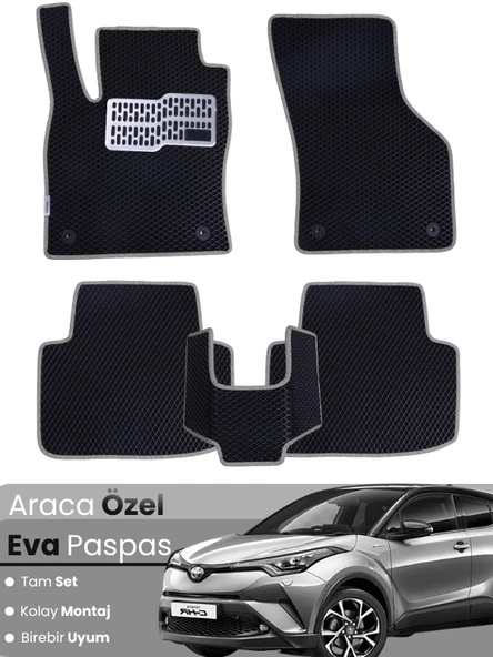 TOYOTA C-HR HYBRİD (2020-2023) Uyumlu EVA Paspas Tam Set–Oto Paspas,Araca Özel,Kolay Montaj ürün görseli 1
