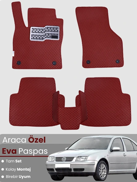 VOLKSWAGEN BORA (1998-2004) Uyumlu EVA Paspas Tam Set–Oto Paspas,Araca Özel,Su Geçirmez ürün görseli 1