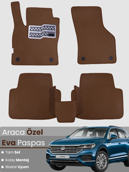 VOLKSWAGEN TOUAREG (2018-2023) Uyumlu EVA Paspas Tam Set–Oto Paspas,Araca Özel,Tam Koruma ürün görseli 1