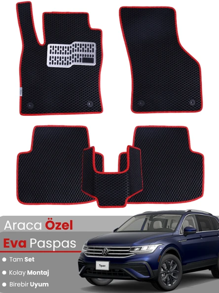 VOLKSWAGEN TİGUAN (2020-2023) Uyumlu EVA Paspas Tam Set–Oto Paspas,Araca Özel,Tam Koruma ürün görseli 1