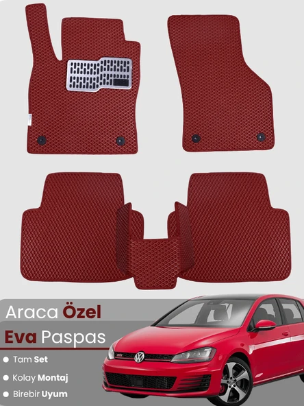 VOLKSWAGEN GOLF 7 (2013-2018) Uyumlu EVA Paspas Tam Set–Oto Paspas,Araca Özel,Su Geçirmez ürün görseli 1