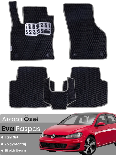 VOLKSWAGEN GOLF 7 (2013-2018) Uyumlu EVA Paspas Tam Set–Oto Paspas,Araca Özel,Su Geçirmez ürün görseli 1
