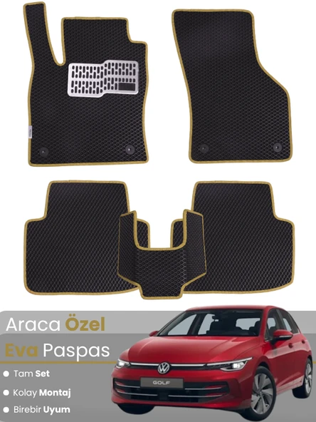 VOLKSWAGEN GOLF 8,5 (2024-2025) Uyumlu EVA Paspas Tam Set–Oto Paspas,Araca Özel,Su Geçirmez ürün görseli 1